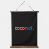 Coconut Typografie Wandteppich Mit Holzrahmen (Vorderseite)