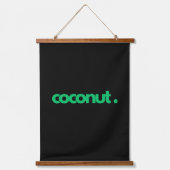 Coconut Typografie Wandteppich Mit Holzrahmen (Vorderseite)