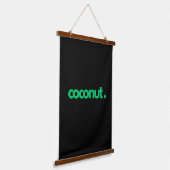 Coconut Typografie Wandteppich Mit Holzrahmen (Gewinkelt)