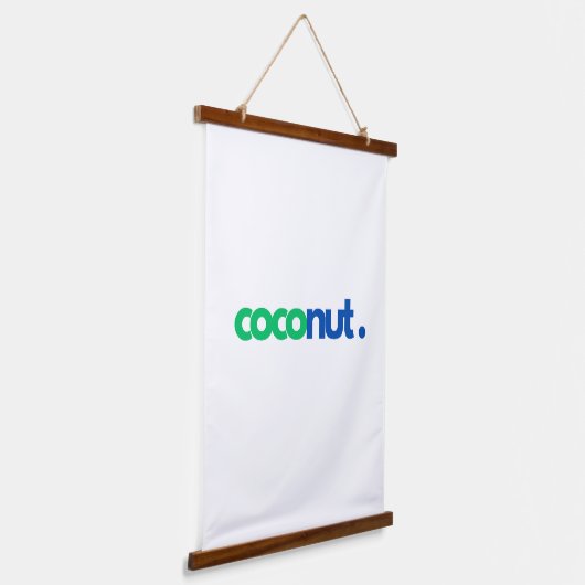 Coconut Typografie Wandteppich Mit Holzrahmen (Gewinkelt)