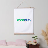Coconut Typografie Wandteppich Mit Holzrahmen (Schlafzimmer)