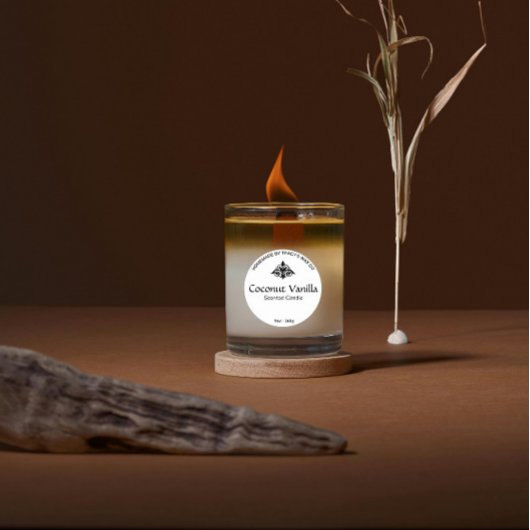 Coconut Vanilla Candle Label Aufkleber