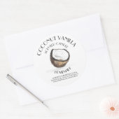 Coconut Vanilla Homemade Zutaten Typografie Runder Aufkleber (Umschlag)