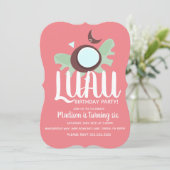 Coconuts Luau Tropical Birthday Party Einladung (Stehend Vorderseite)