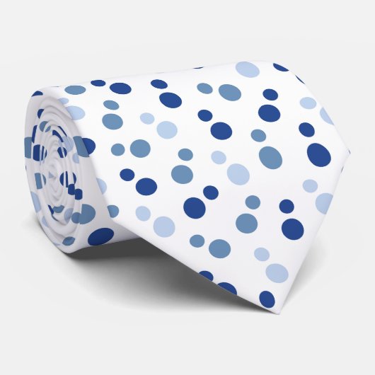Cocool Blue White Polka Tiled Pattern Krawatte (Gerollt)