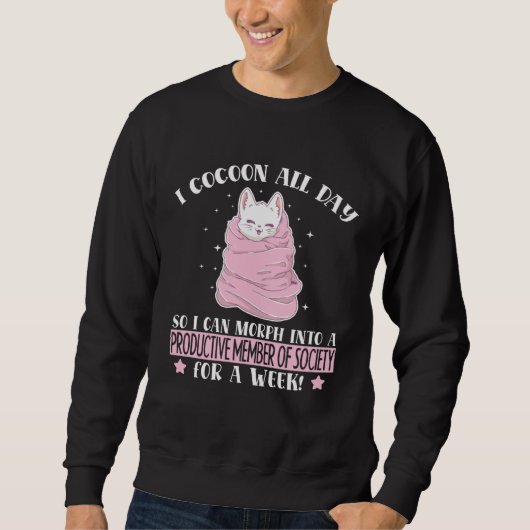 Cocoon All Day Productive Member Of Society Kitten Sweatshirt (Vorderseite)