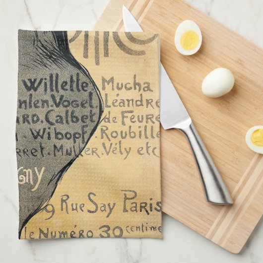 Cocorico - Steinlen Geschirrtuch (Viertel Falte)