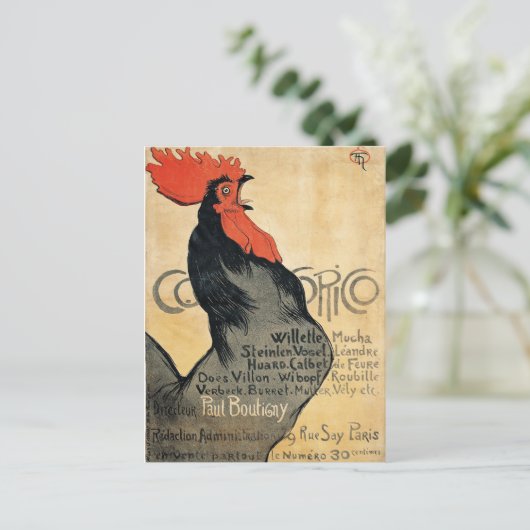 Cocorico - Steinlen Postkarte (Stehend Vorderseite)