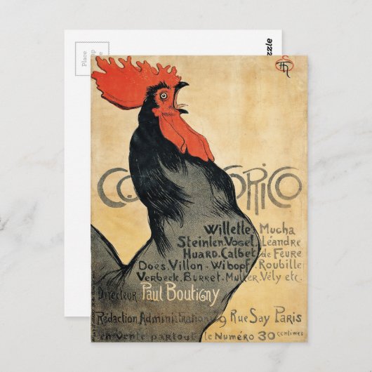 Cocorico - Steinlen Postkarte (Vorne/Hinten)