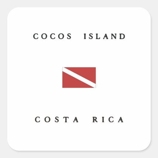 Cocos Island Costa Rica Tauchflagge Quadratischer Aufkleber (Vorderseite)