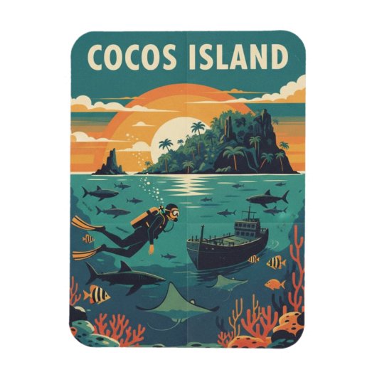 Cocos Island Taucher Magnet (Vertikal)