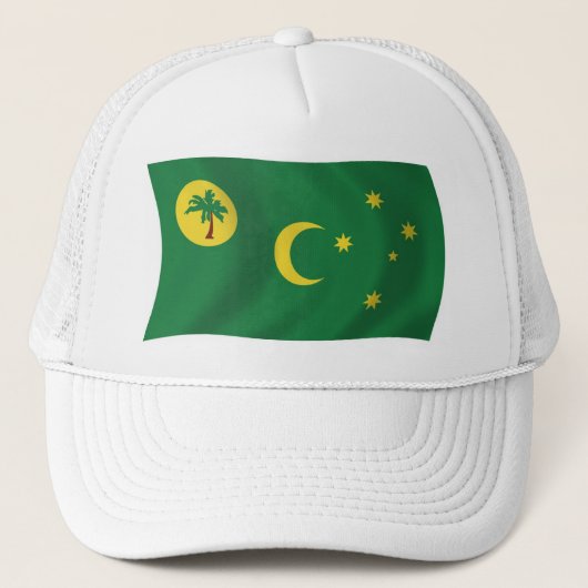 Cocos Islands Flaggenhut Truckerkappe (Vorderseite)