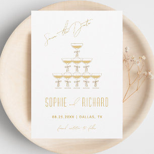 Cocotte-Band Champagner-Turm-Brunneneffekt Hochzei Save The Date