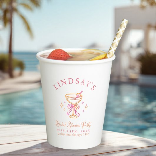 Coctail Bridal Shower Pappbecher