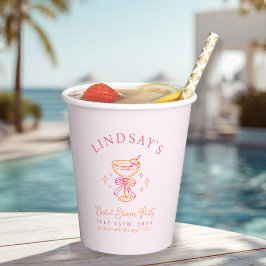 Coctail Bridal Shower Pink Pappbecher