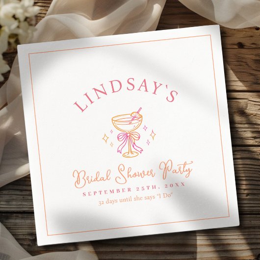 Coctail Bridal Shower Serviette