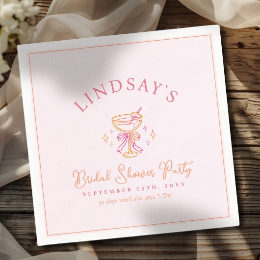 Coctail Bridal Shower Serviette