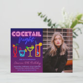 Coctail Night - Nebel mit Bild Einladung (Stehend Vorderseite)