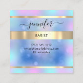 Coctail Pub Wine Restaurant BARIST Logo HOLOGRAPH Quadratische Visitenkarte (Rückseite)