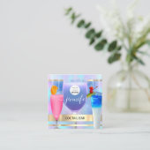 Coctail Pub Wine Restaurant BARIST Logo HOLOGRAPH Quadratische Visitenkarte (Stehend Vorderseite)