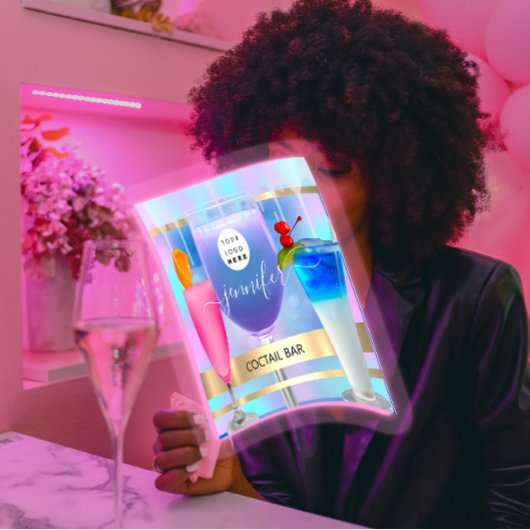 Coctail Pub Wine Restaurant BARIST Logo HOLOGRAPH Quadratische Visitenkarte