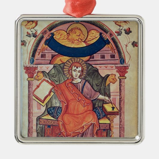 Cod.22 St Mark, vom Ada-Manuskript Silbernes Ornament (Vorne)