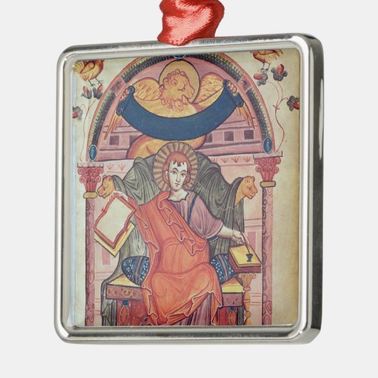 Cod.22 St Mark, vom Ada-Manuskript Silbernes Ornament (Links)