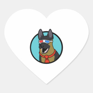 CoD German Shepherd Ich habe keine Ahnung, was ich Herz-Aufkleber