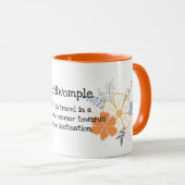 Coddiwomple Orange Gray Blume Tasse (VorderseiteRechts)