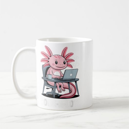 Code-alotl Funny Axolotl T-Shirt für Programmierer Kaffeetasse (Links)