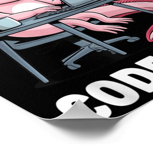Code-alotl Funny Axolotl T-Shirt für Programmierer Poster (Ecke)