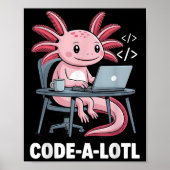 Code-alotl Funny Axolotl T-Shirt für Programmierer Poster (Vorne)