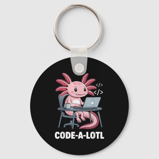 Code-alotl Funny Axolotl T-Shirt für Programmierer Schlüsselanhänger (Vorderseite)