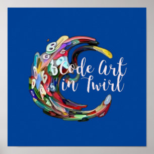 Code Art in Twirl Poster