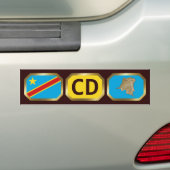 Code-Autoaufkleber der Flagge Kongo-Kinshasa Autoaufkleber (Auf Auto)