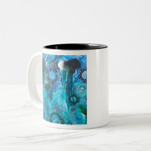 Code Blau Zweifarbige Tasse (Vorderseite Links)