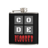 CODE Blooded Coded Computer Programmer Funny Flachmann (Vorderseite)