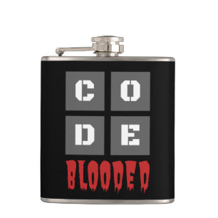 CODE Blooded Coded Computer Programmer Funny Flachmann