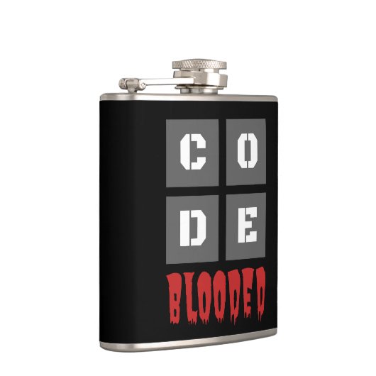 CODE Blooded Coded Computer Programmer Funny Flachmann (Rechts)