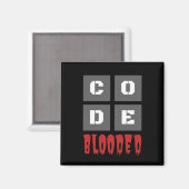CODE Blooded Coded Computer Programmer Funny Magnet (Vorderseite/Rückseite)