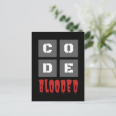 CODE Blooded Coded Computer Programmer Funny Postkarte (Stehend Vorderseite)