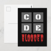 CODE Blooded Coded Computer Programmer Funny Postkarte (Vorne/Hinten)
