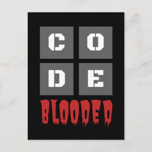 CODE Blooded Coded Computer Programmer Funny Postkarte