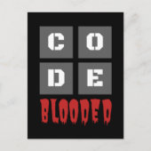 CODE Blooded Coded Computer Programmer Funny Postkarte (Vorderseite)