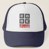 CODE Blooded Coded Computer Programmer Funny Truckerkappe (Vorderseite)