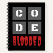 Code Blooded Coding Computer Programmieren Funny Notizblock (Vorderseite)