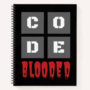 Code Blooded Coding Computer Programmieren Funny Notizblock