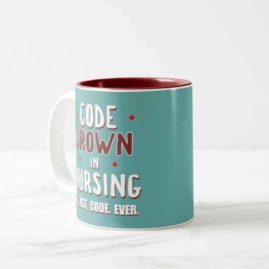 Code Brown Nursing Worst Code je Zweifarbige Tasse (Vorderseite Links)