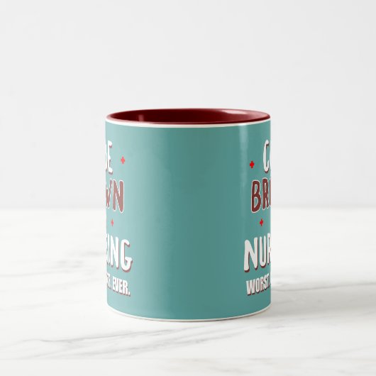 Code Brown Nursing Worst Code je Zweifarbige Tasse (Mittel)