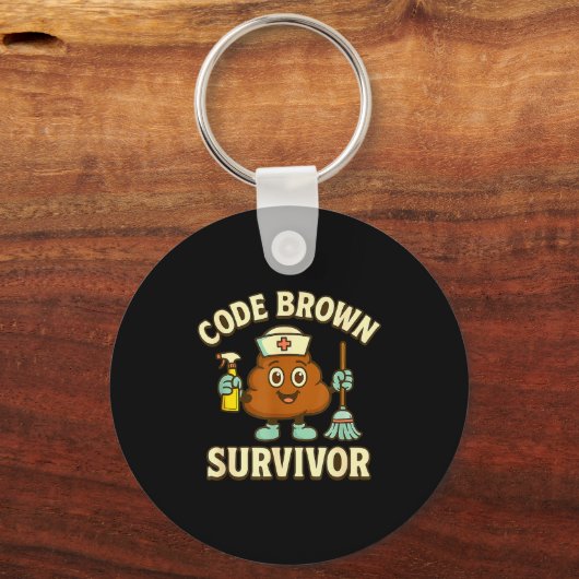Code Brown Survivor Funny Nurse Cna Medical Humor  Schlüsselanhänger (Vorderseite)
